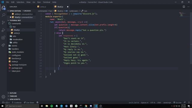 8BALL COMMAND | Creating A Discord Bot Tutorial | Ep 8 смотреть онлайн