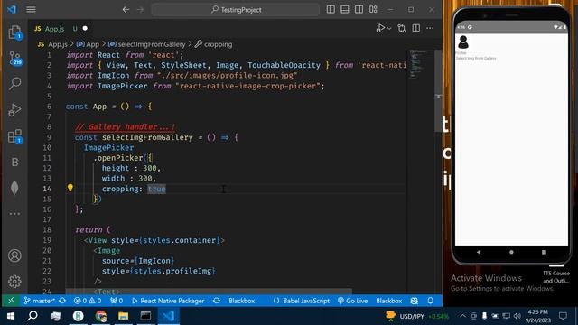 React Native Tutorial | React Native Image Picker Tutorial | Pick from Gallery | Crop Photo. смотреть онлайн