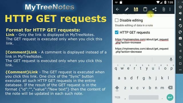 HTTP GET requests in MyTreeNotes (Android App) смотреть онлайн
