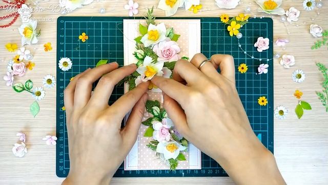 Открытка с цветами «С праздником Весны!»/ 8 Марта/ Скрапбукинг/ scrapboking card with flowers смотреть онлайн