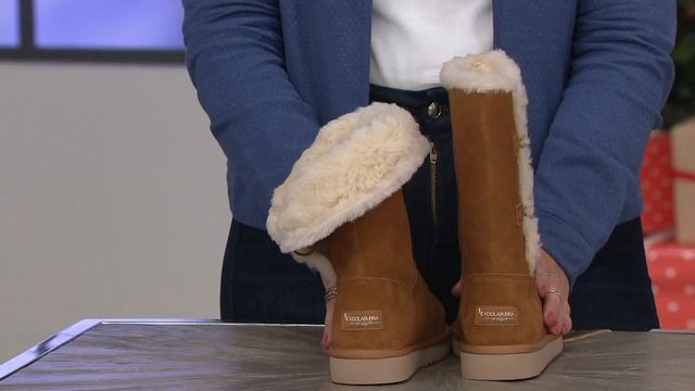 Koolaburra by UGG Suede Button Tall Boots - Kinslei on QVC смотреть онлайн