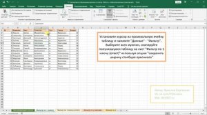 11. Сортировка и фильтрация данных в списке. Работа с отфильтрованным списком в Excel