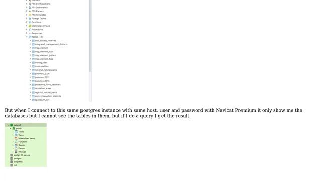 Databases: Navicat Premium doesn't show/list tables in postgres database schema смотреть онлайн