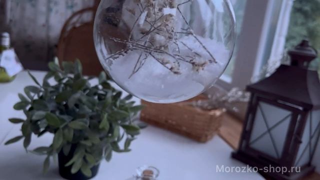 Светящиеся шары ЛАВАНДА В СНЕГУ, стекло, тёп.бел.LED, 10 см, батарейки 486032-1, 486032-2, 486032-3 смотреть онлайн