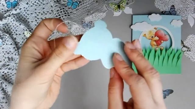 Легко и просто...аппликация из бумаги.Открытка с подвижным элементом "Мишка" смотреть онлайн