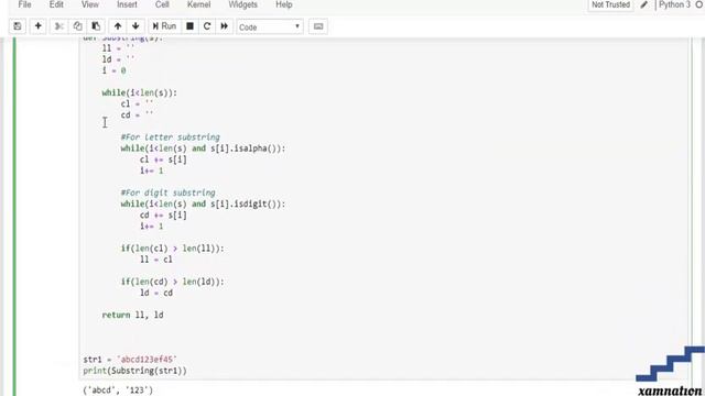 Finding longest consecutive letter and digit substring-using Naive Approach смотреть онлайн