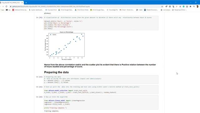 Prediction using Supervised ML ( Linear Regression Model ) смотреть онлайн