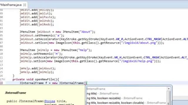 20 using JDesktopPane and JInternalFrame смотреть онлайн
