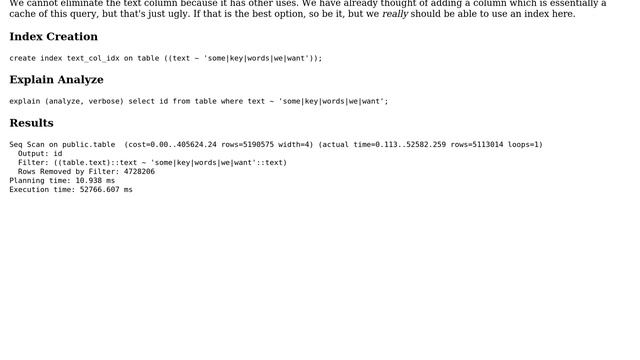 Postgres not using expression index смотреть онлайн