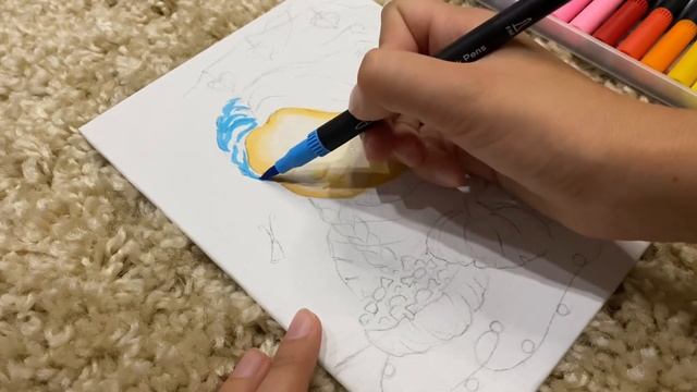 УРОК АКВАРЕЛЬНЫМИ МАРКЕРАМИ // рисуем сказочную иллюстрацию смотреть онлайн