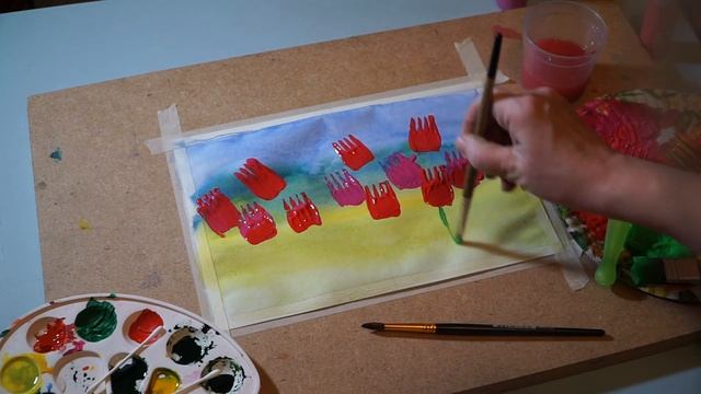 Как рисовать тюльпаны с детьми