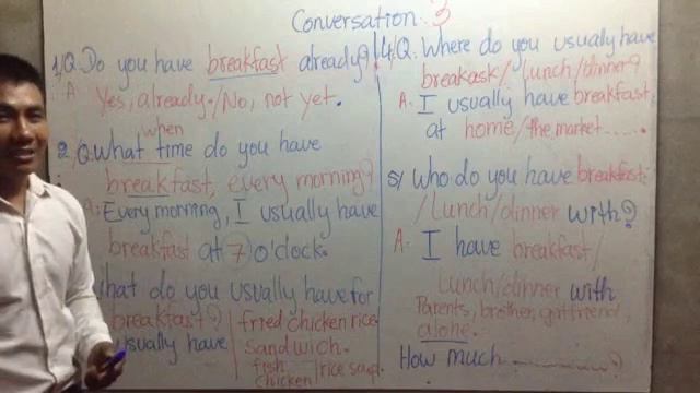 Khmer-English Conversation 3 | Breakfast,Lunch, Dinner| for Cambodian смотреть онлайн