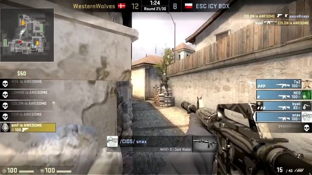 CS:GO de_inferno POV ESC.Snax (35/20) vs AWESOME @ RaidCall EMS One Fall 2013 Cup #4 смотреть онлайн