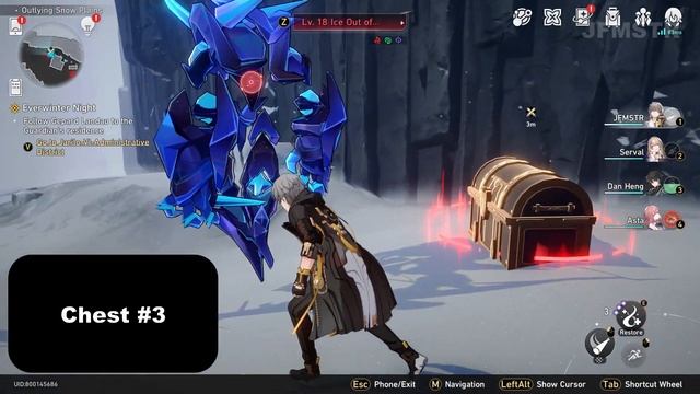 Outlying Snow Plains Jarilo-VI ALL 3 Treasure Chest and Warp Trotter Location - Honkai Star Rail смотреть онлайн