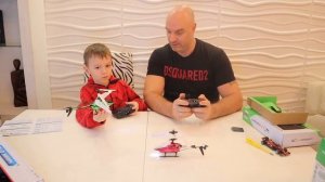 Распаковка игрушки радиоуправляемый вертолет aircraft | Таир и детское видео