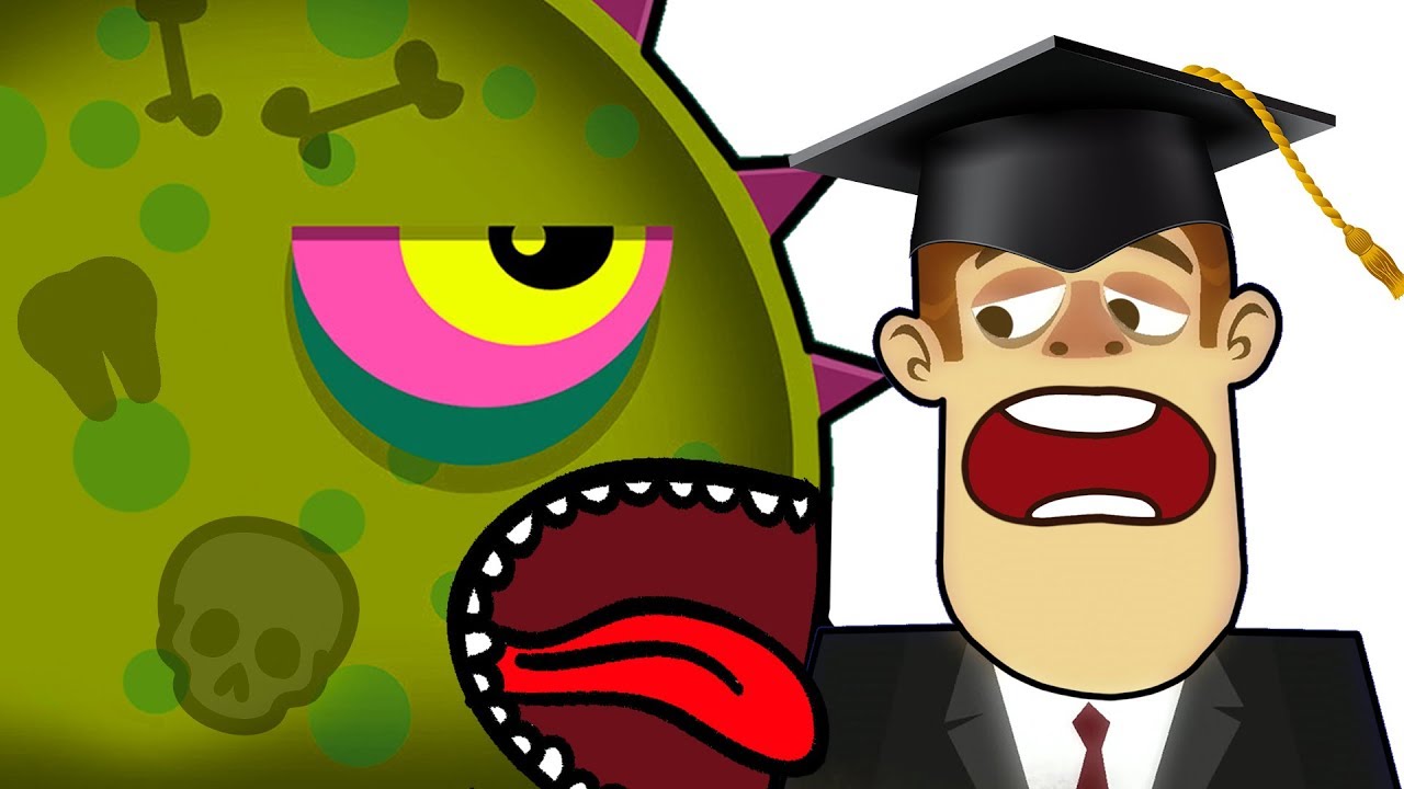 Суровый ЛИЗУН ГЛАЗАСТИК съедает все вокруг колледжа! Игра Mutant Blobs Attack с ПАПУЛЕЙ.mp4