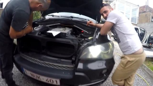 BMW X5 E70 H8 LED 40W Angel Eyes Installation / Установка ангельских глазок