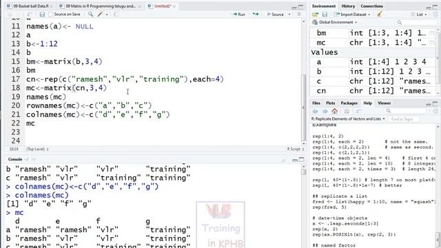 Naming dimensions for vectors and matrices in R language in Telugu | VLR Training Class 10 смотреть онлайн