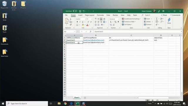 Creating a CSV for CSVDE using Excel смотреть онлайн