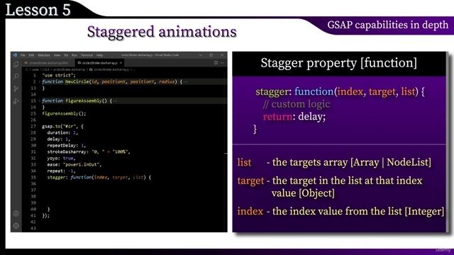 Staggered animations as values | Web Animation with GSAP | Web Development JS tutorial | EP 3.5 смотреть онлайн