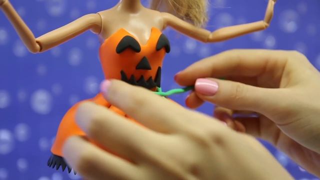 Костюм на Хэллоуин для Барби ? DIY Одежда для кукол своими руками Легкий пластилин смотреть онлайн