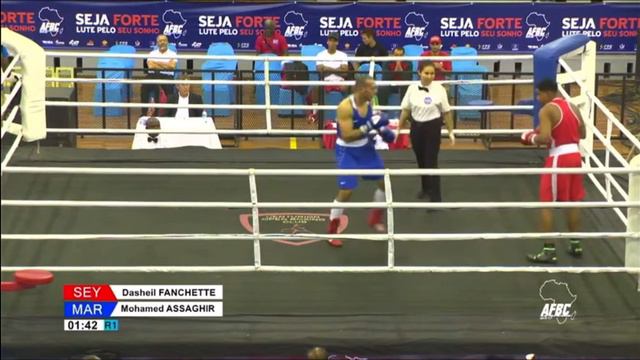 ASSAGHIR Mohamed VS FANCHETTE Dasheil Fabrice , Quarter-finals of the African Championship 2022 . смотреть онлайн