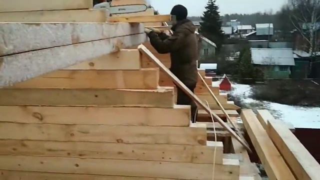 Мансарда дома 6 х 8 из бруса. смотреть онлайн