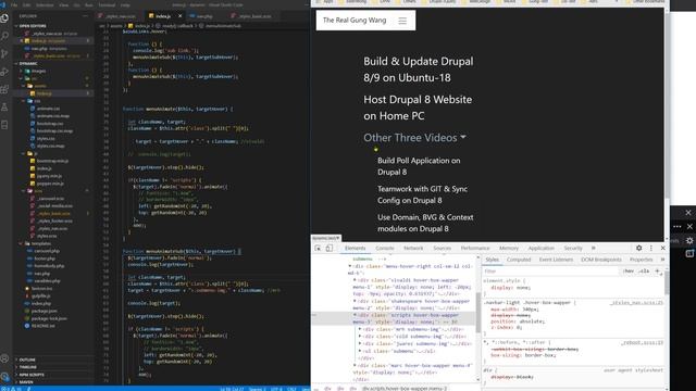 3.2)一步步学习开发建设自适应动态网站（PHP, JS, HTML5, Bootstrap, Gulp SCSS, Dynamic Responsive ）第三集（下），完善动态导航菜单 смотреть онлайн