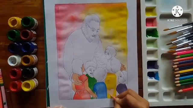 Bangabandhu among the children. || Bangabandhu in the imagination of children drawing. #13 смотреть онлайн