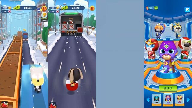 Talking Tom Gold Run Vs Hero Dash -Agent Angela Vs Iron Ben,Hurricane Hank Vs Mighty Ginger Gamepla смотреть онлайн