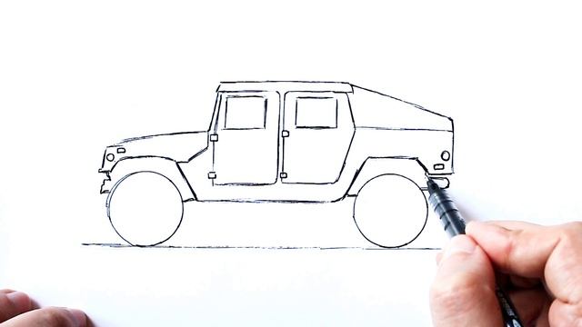 Как нарисовать Военный Хаммер | Hummer H1 смотреть онлайн