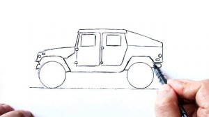 Как нарисовать Военный Хаммер | Hummer H1