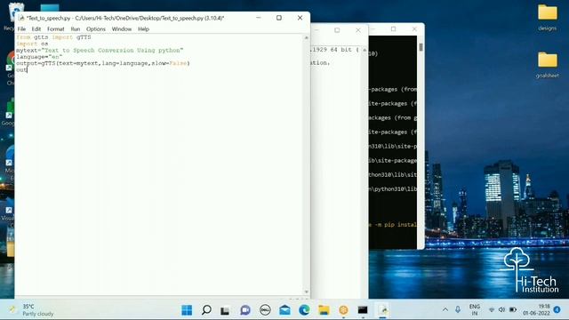 Text to Speech conversion using Python | Speech to Text using GTTS | Hi-Tech Institution смотреть онлайн