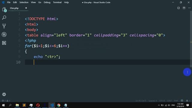How to create table in php using for loop смотреть онлайн