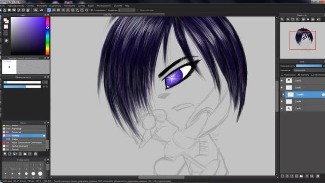 Speedpaint - Процесс рисования Смешарика по теме "Рок" (отрывок) смотреть онлайн