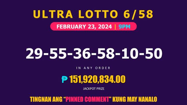 Lotto Result Today 9pm Draw February 23, 2024 Swertres Ez2 Pcso смотреть онлайн