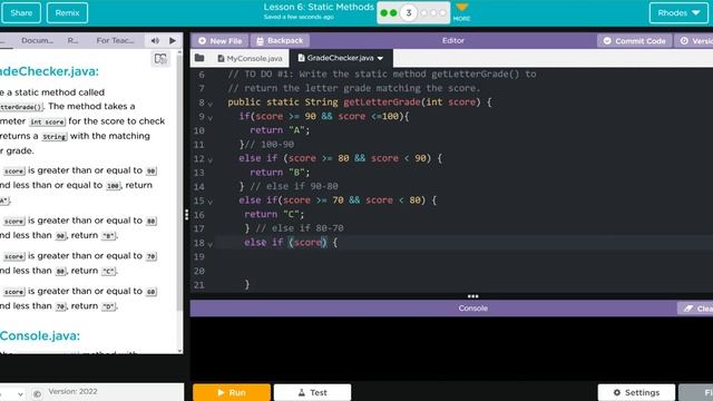 AP CS A - Code.org: Unit 4: Lesson 6 #3 (2022) смотреть онлайн