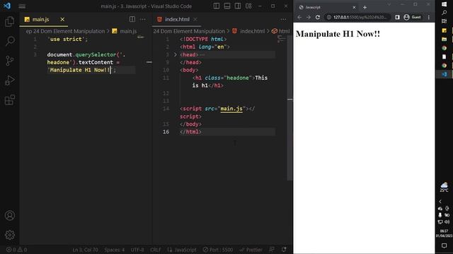 [Ep 23] JavaScript DOM Elements Manipulation - Full stack web development course смотреть онлайн