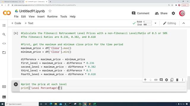 Calculate and Plot Fibonacci Retracement Levels for an Upward Trend Using Python смотреть онлайн
