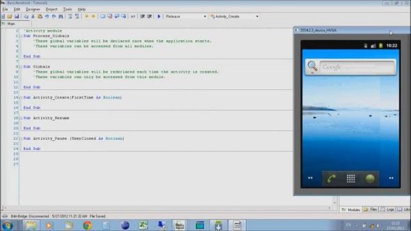 Android Programming using Basic4Android - Tutorial 1 Hello world B4A