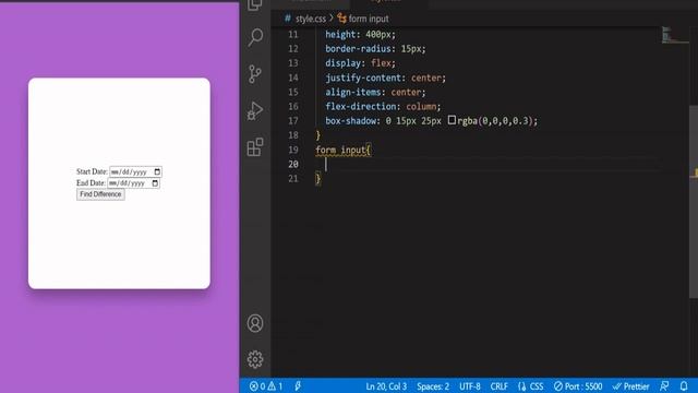 Calculate Date Differences with HTML CSS and JavaScript смотреть онлайн