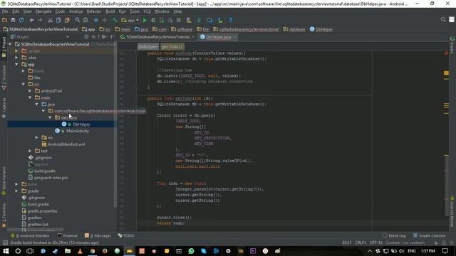 Hooking up a SQLiteDatabase with a Loader Manager, Intent Service and RecyclerView (part 1) смотреть онлайн