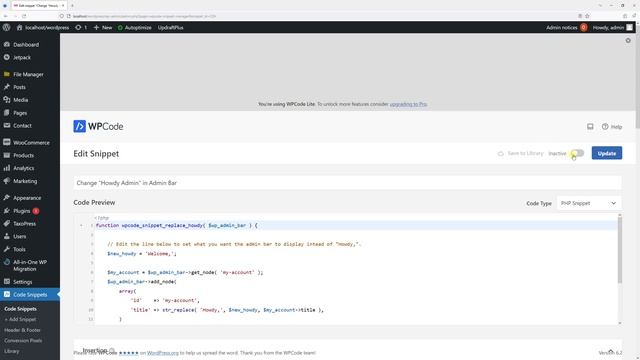 WordPress: How to Change or Remove "Howdy" Message using WPCode Plugin смотреть онлайн