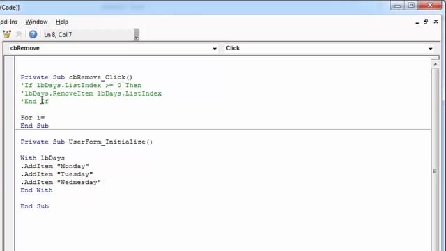 Excel VBA UserForm Listbox Remove Item (Multiselect) смотреть онлайн