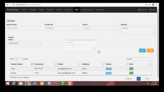Point of sales system using Php Mysqli Json Ajex смотреть онлайн