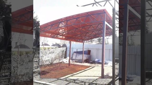 Навес односкатный из поликарбоната.