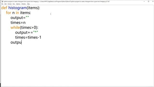 Program to create histogram from a given list of integers in Python смотреть онлайн