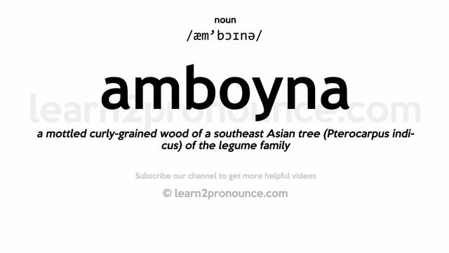 Pronunciation of Amboyna | Definition of Amboyna смотреть онлайн
