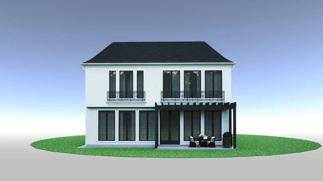 Визуализация частного дома в США: рендеры и видео-облёт вокруг дома. смотреть онлайн