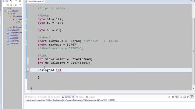 Java (Playlist 1) corso base ITA 6-f: variabili e tipi, TERZA PARTE (short, int e long) смотреть онлайн